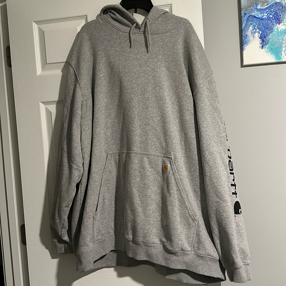 Gray big and tall men's Carhart hoodie size: 4xlt